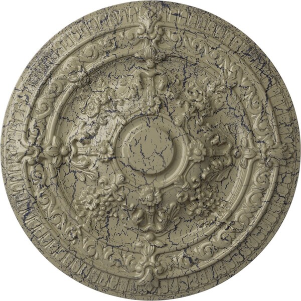 Ekena Millwork Vincent Ceiling Medallion (Fits Canopies up to 6"), Hand-Painted Castle Stone Crackle, 26"OD x 3"P CM26VICSC - main